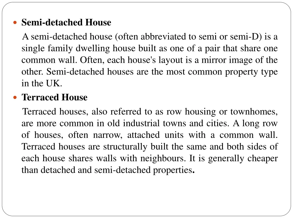 types of housing semi detached house asemi