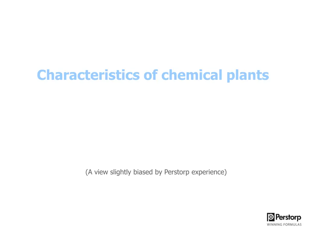 characteristics of chemical plants