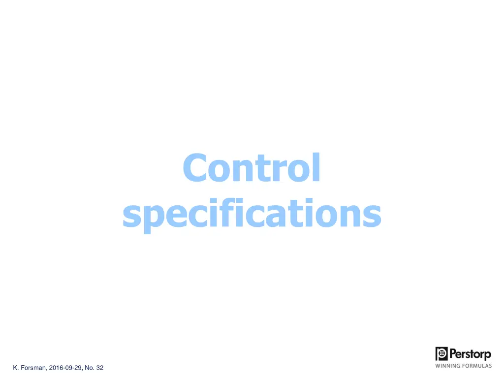 control specifications