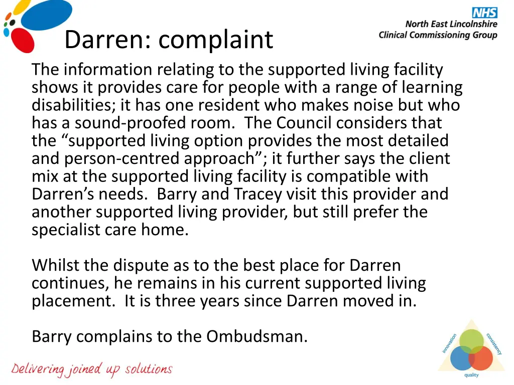 darren complaint the information relating