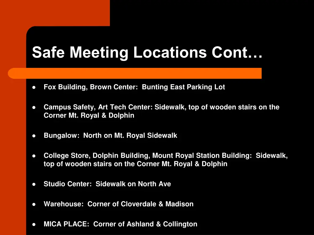 safe meeting locations cont