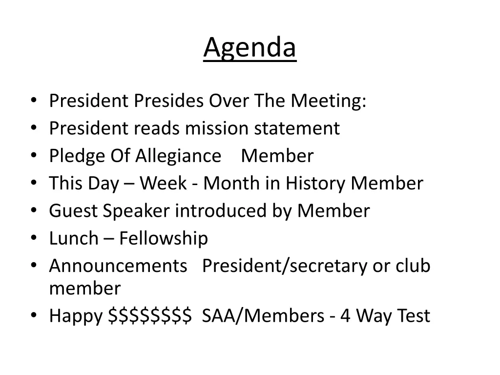 agenda