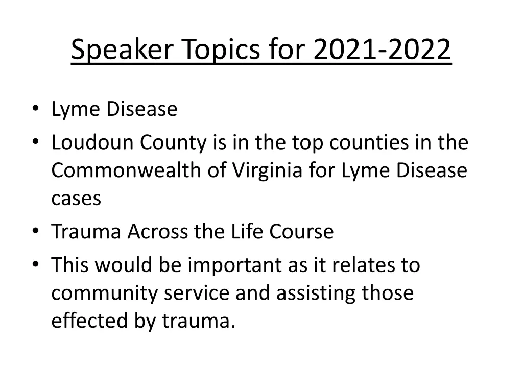 speaker topics for 2021 2022