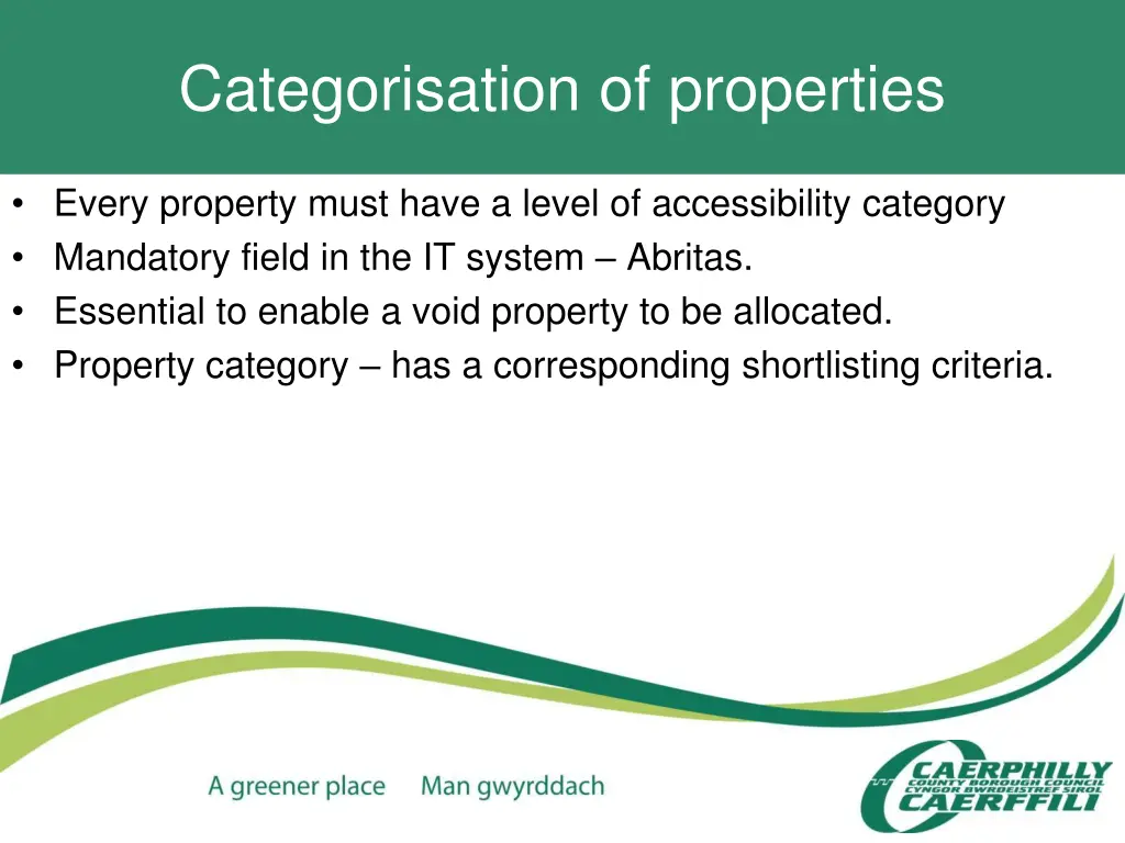 categorisation of properties