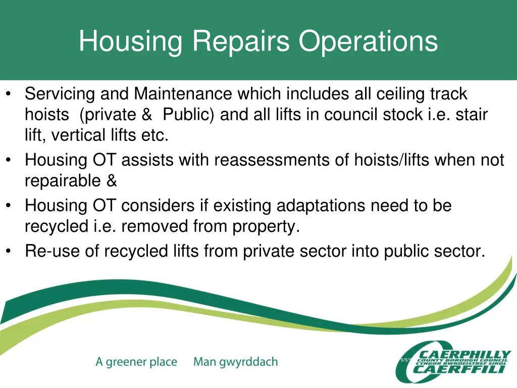 housing repairs operations