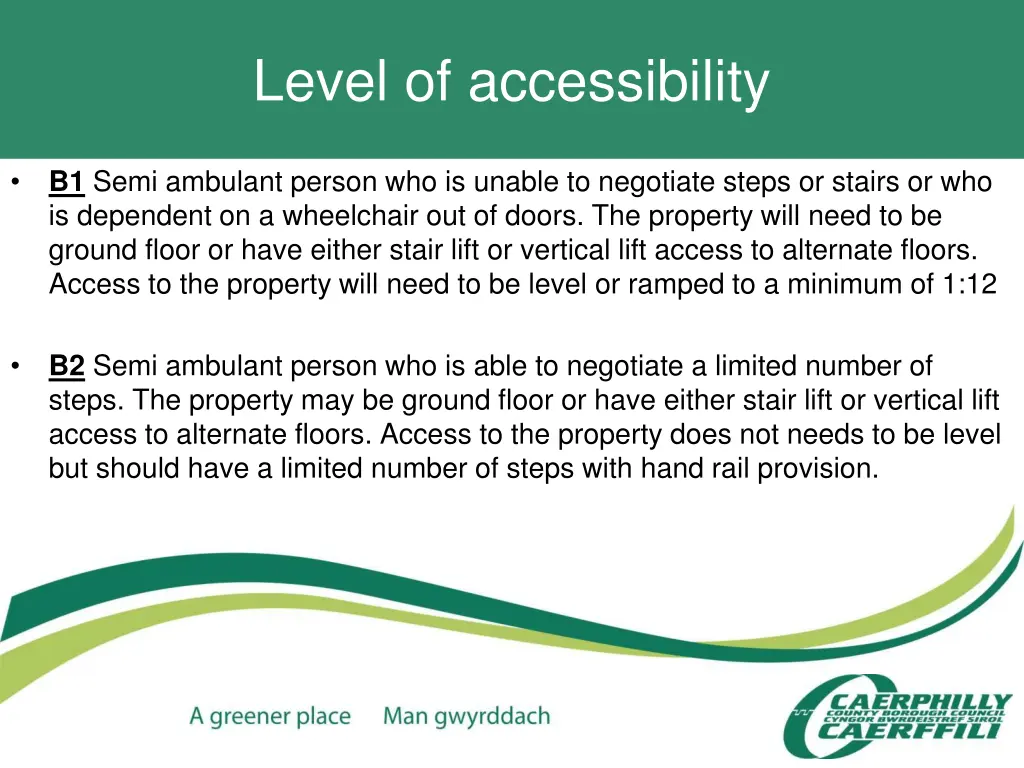 level of accessibility 1