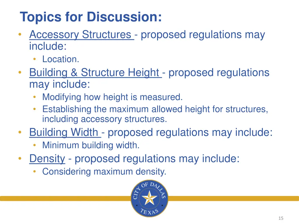 topics for discussion accessory structures