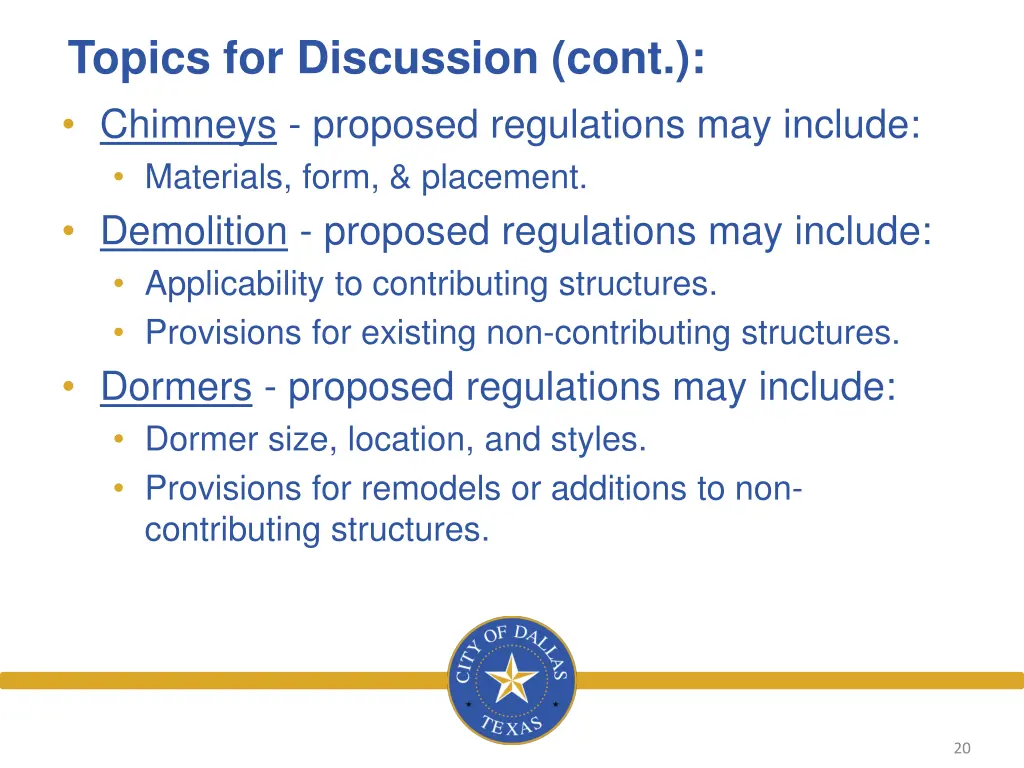 topics for discussion cont chimneys proposed