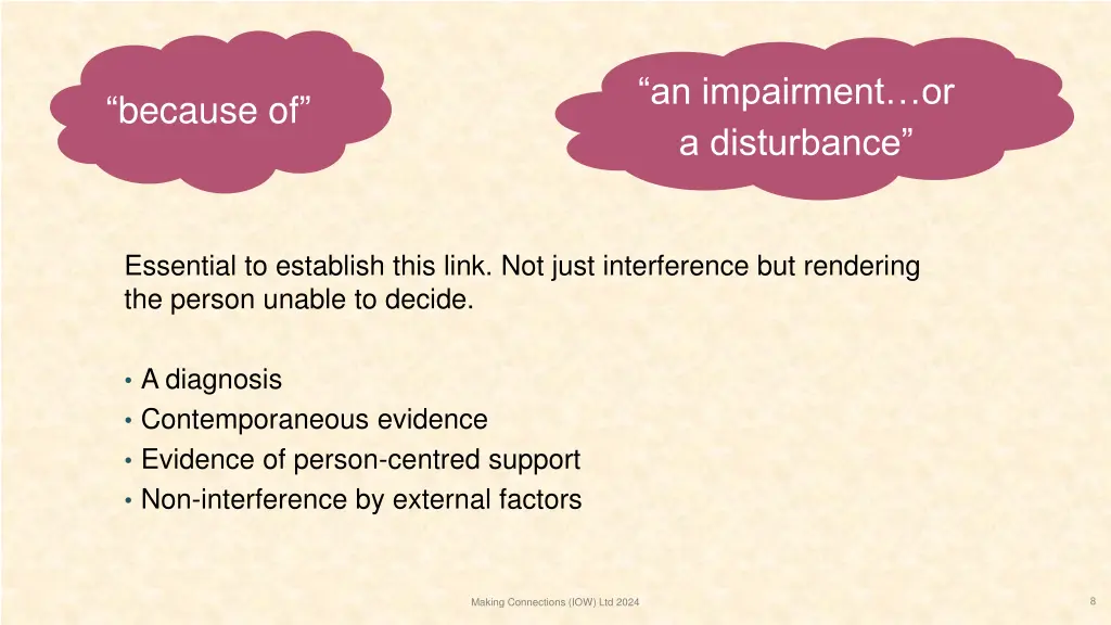 an impairment or a disturbance