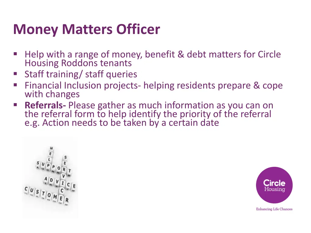 money matters officer