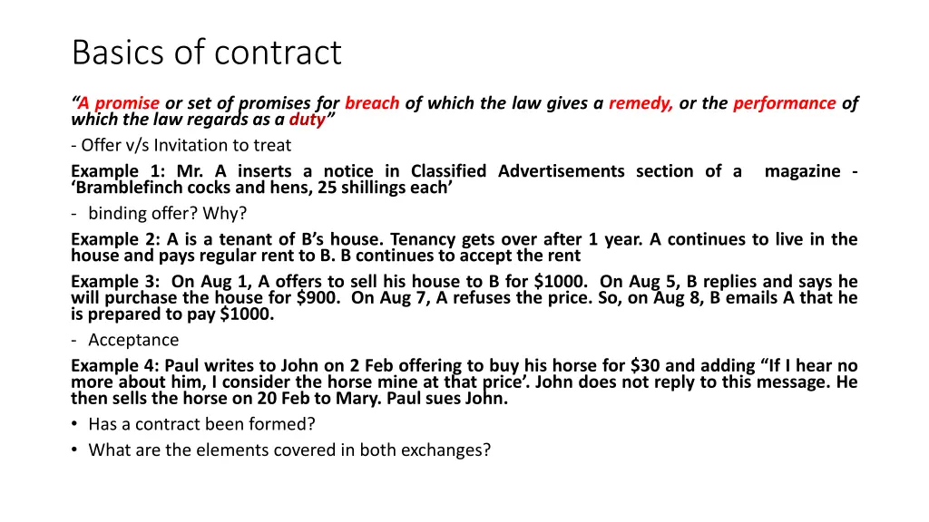 basics of contract