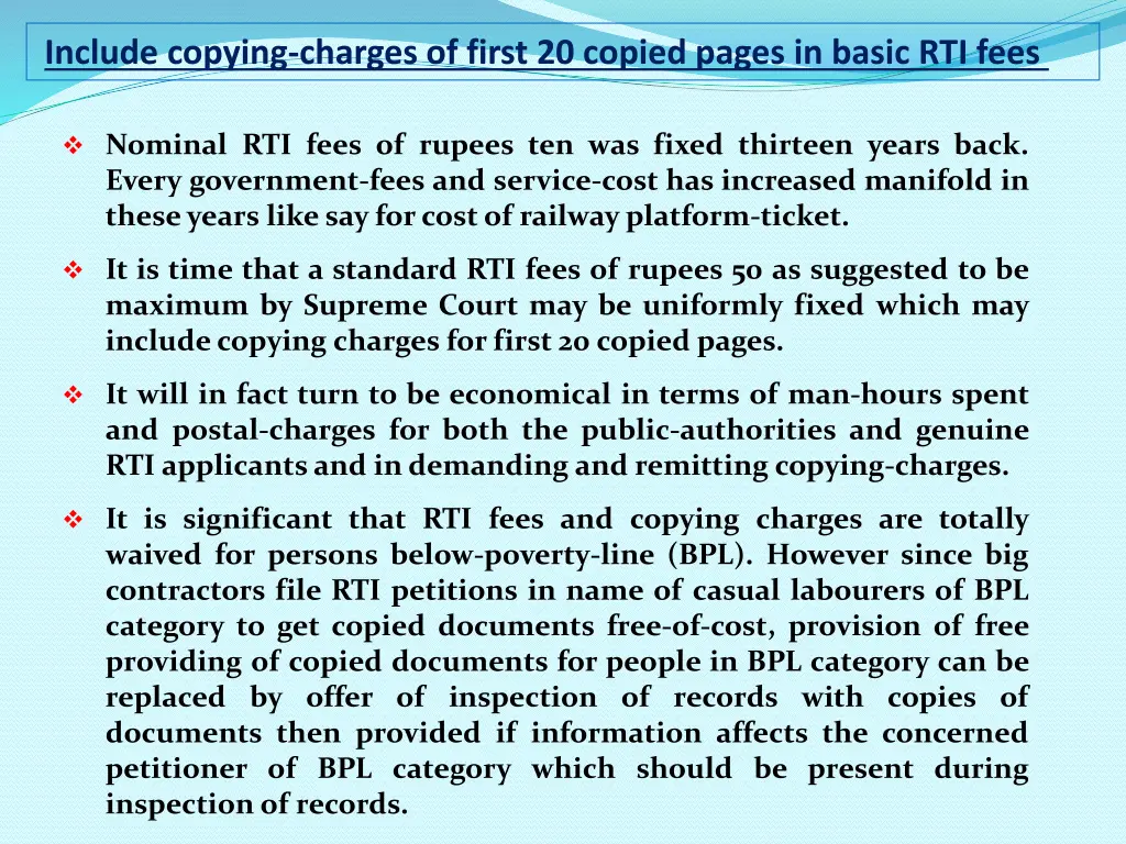 include copying charges of first 20 copied pages