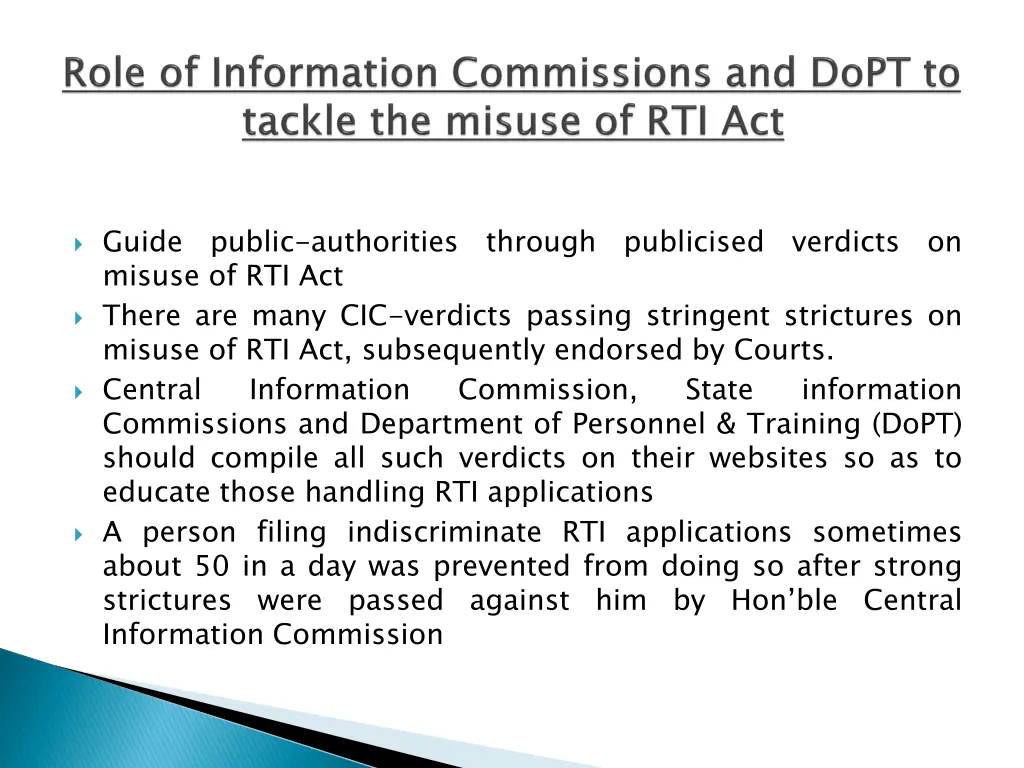 guide misuse of rti act there are many