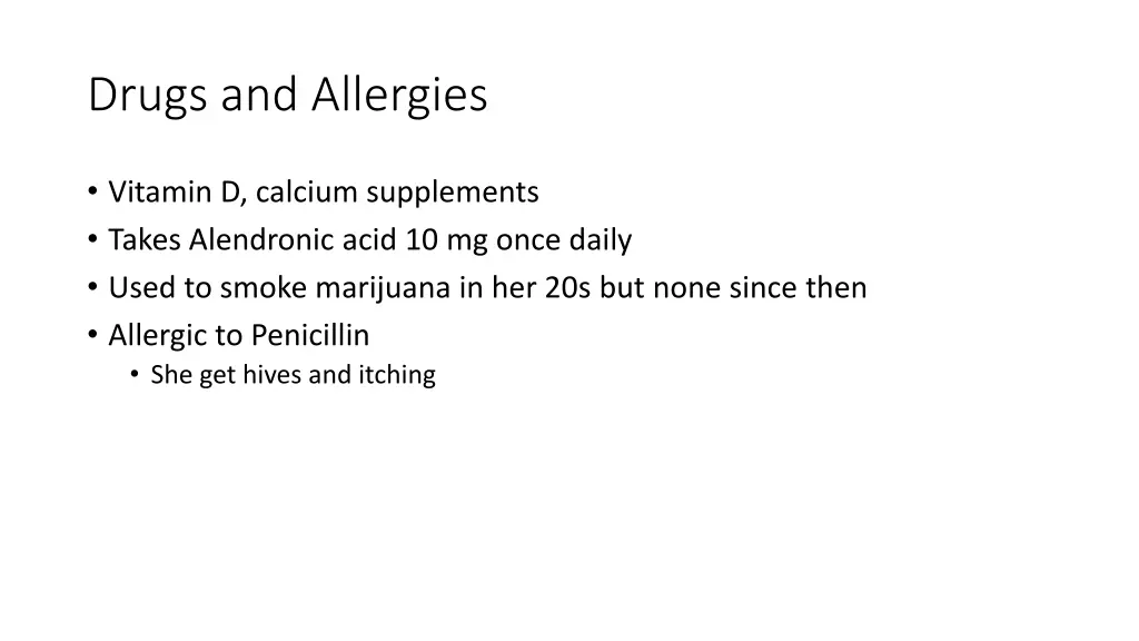 drugs and allergies