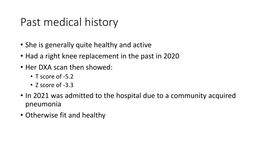 past medical history