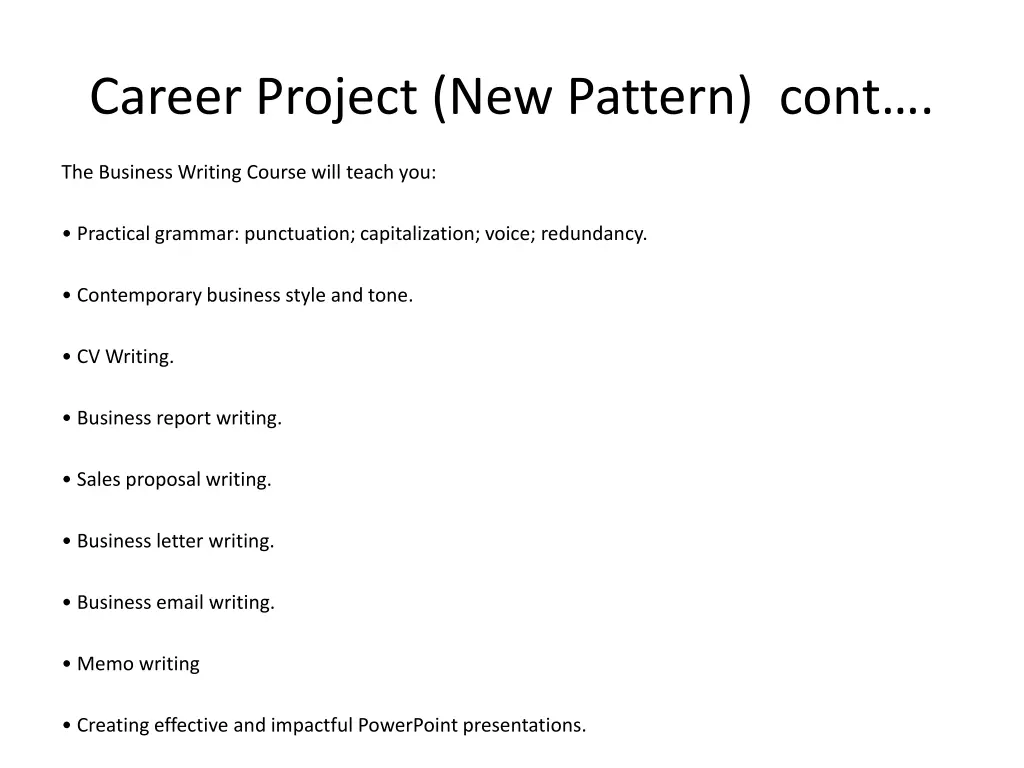 career project new pattern cont 1