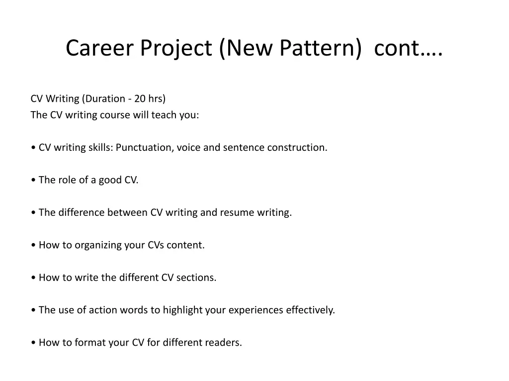 career project new pattern cont