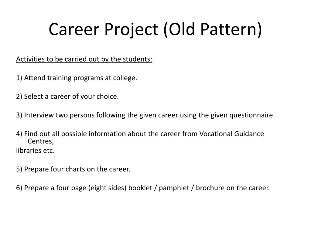 career project old pattern