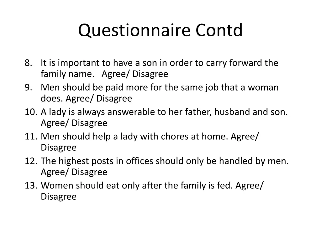 questionnaire contd 1