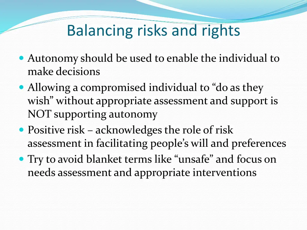 balancing risks and rights