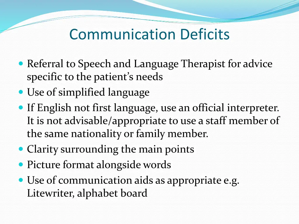 communication deficits