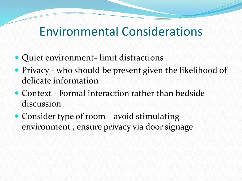 environmental considerations