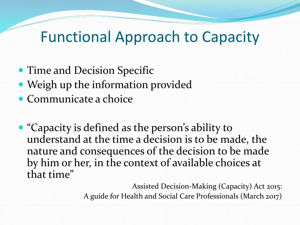 functional approach to capacity