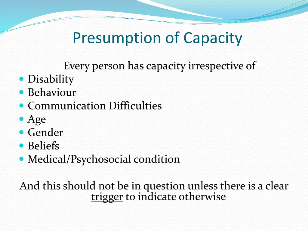 presumption of capacity