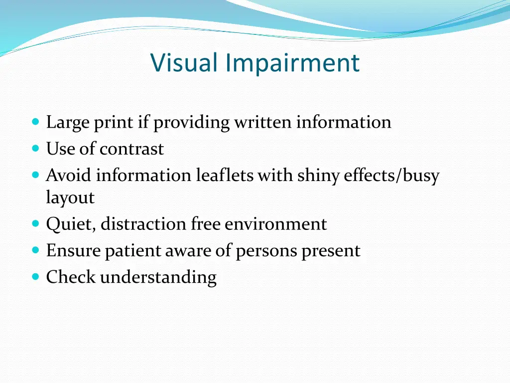 visual impairment