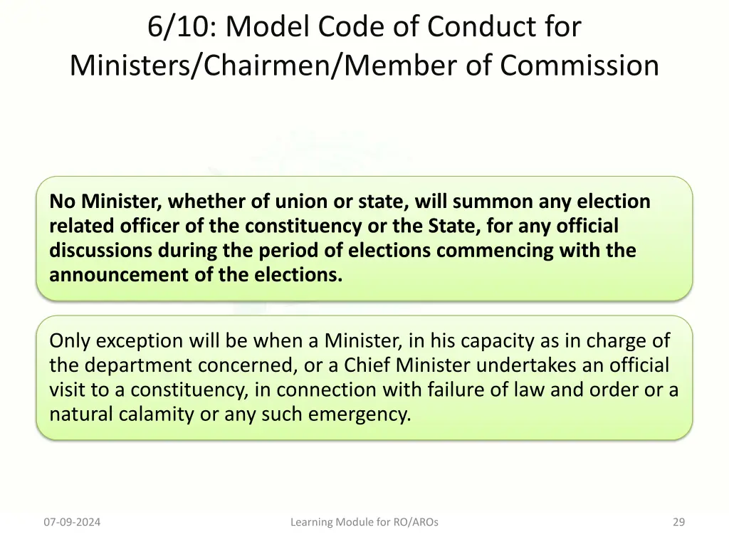 6 10 model code of conduct for ministers chairmen