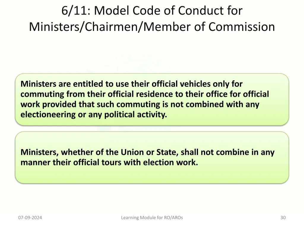 6 11 model code of conduct for ministers chairmen