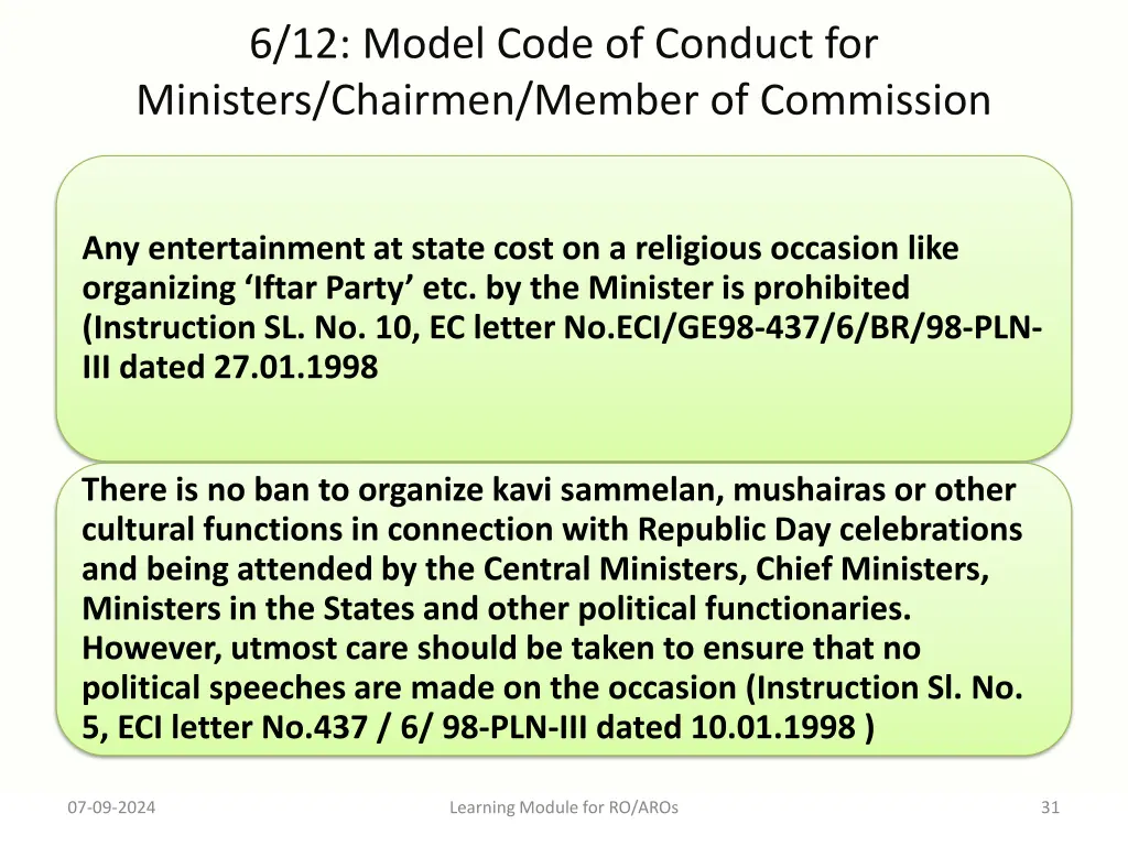 6 12 model code of conduct for ministers chairmen