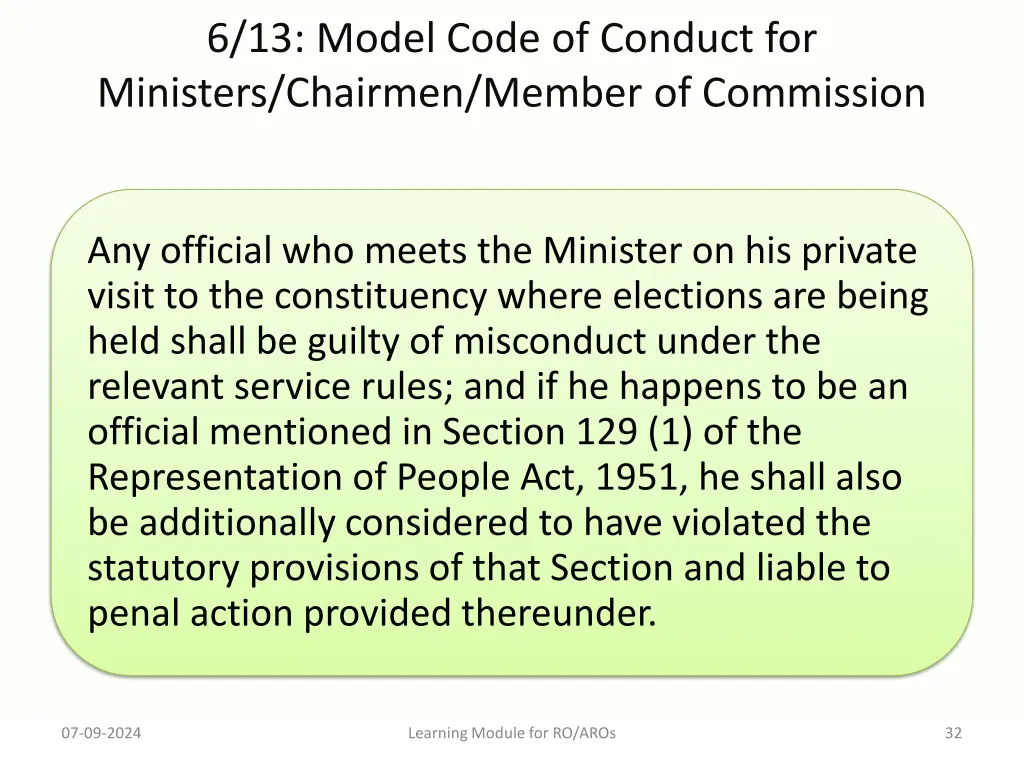 6 13 model code of conduct for ministers chairmen