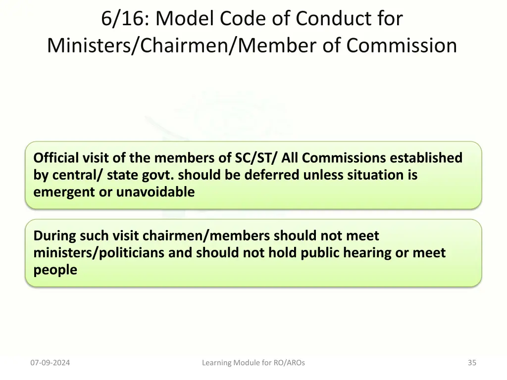 6 16 model code of conduct for ministers chairmen