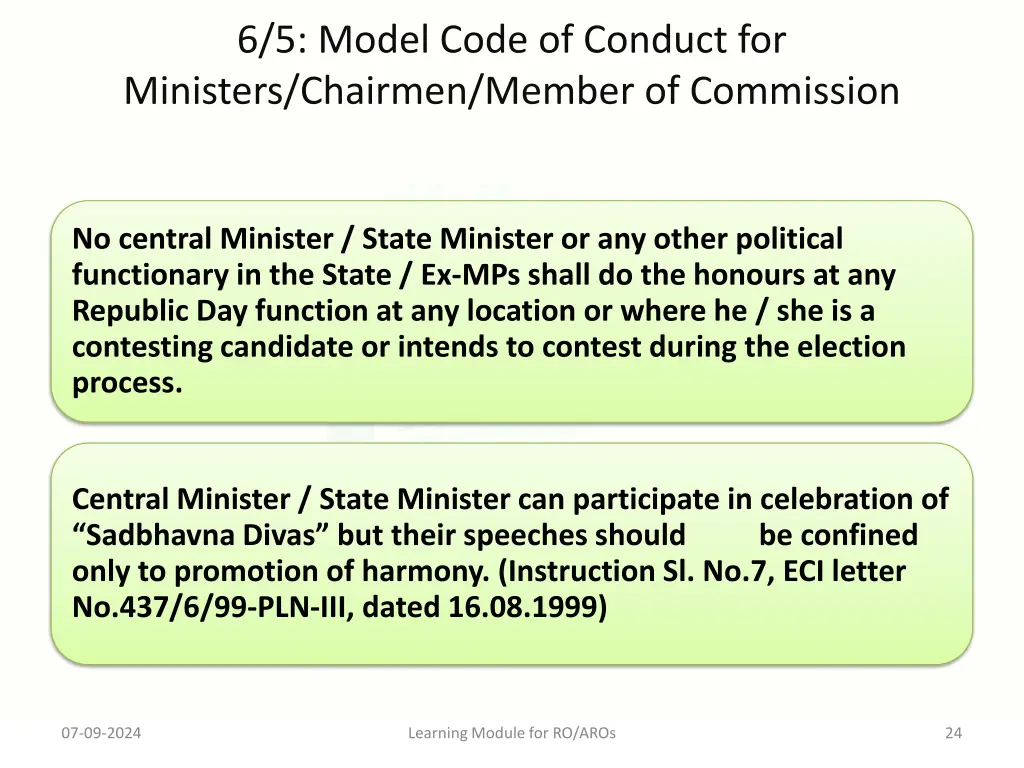 6 5 model code of conduct for ministers chairmen