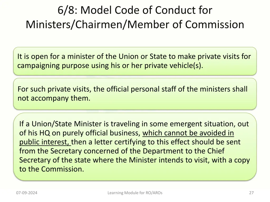 6 8 model code of conduct for ministers chairmen