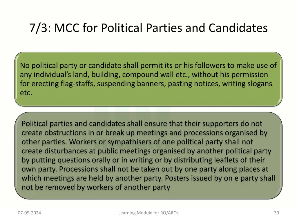 7 3 mcc for political parties and candidates