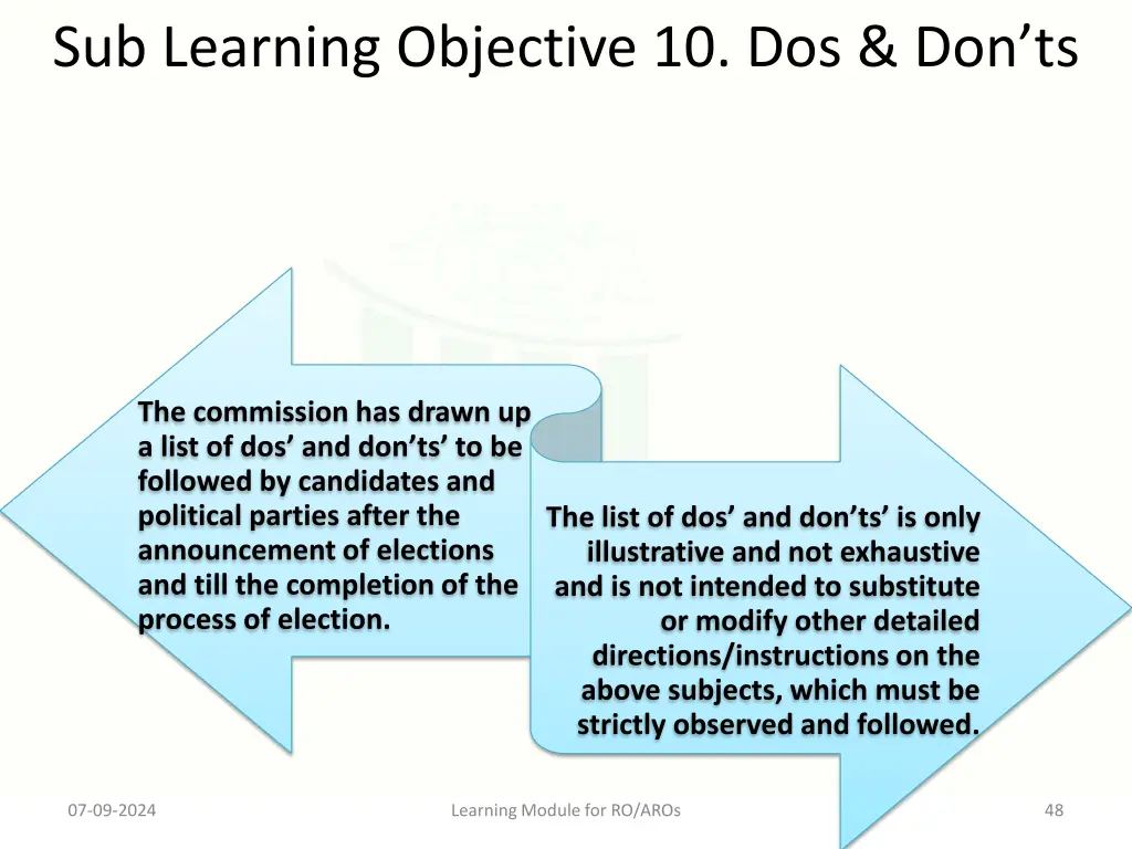 sub learning objective 10 dos don ts