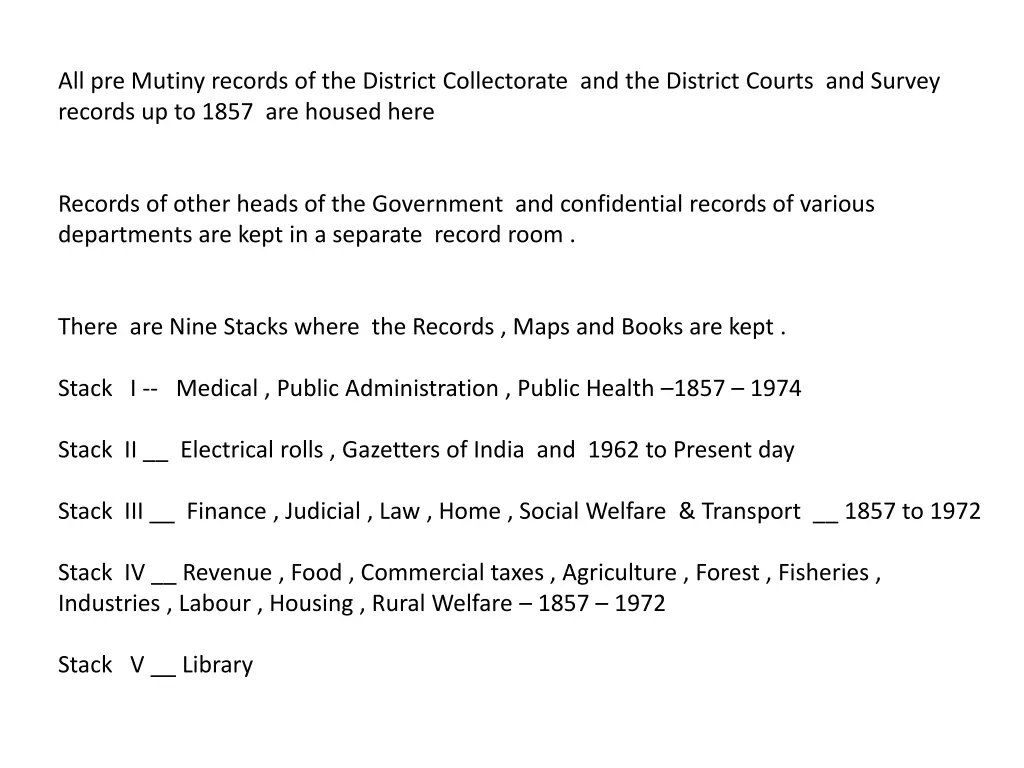 all pre mutiny records of the district