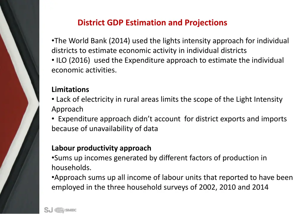 district gdp estimation and projections