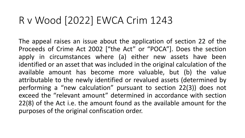 r v wood 2022 ewca crim 1243