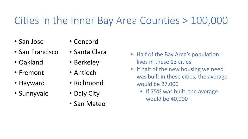 cities in the inner bay area counties 100 000