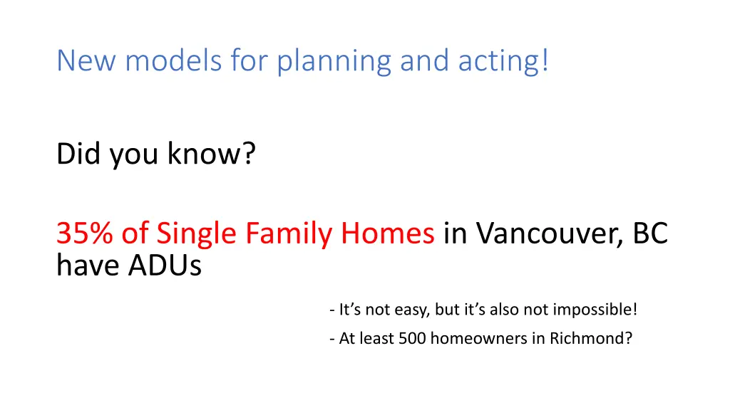 new models for planning and acting