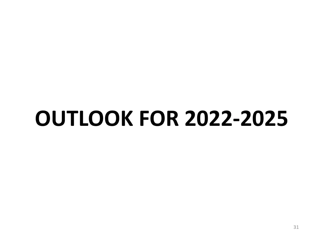 outlook for 2022 2025