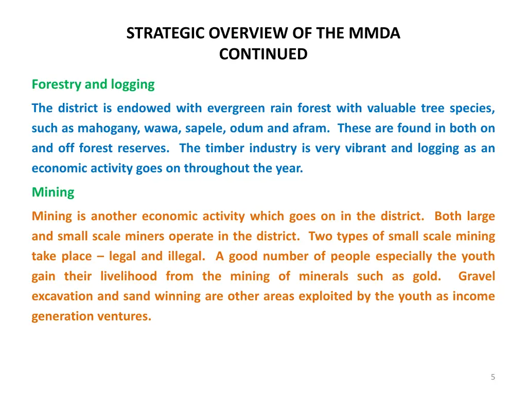 strategic overview of the mmda continued 1