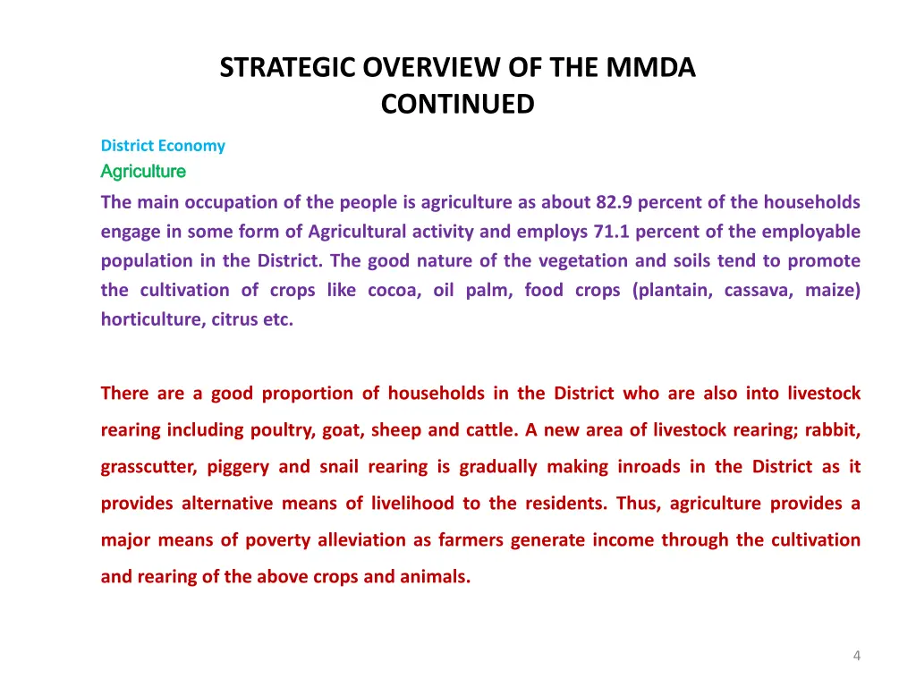 strategic overview of the mmda continued