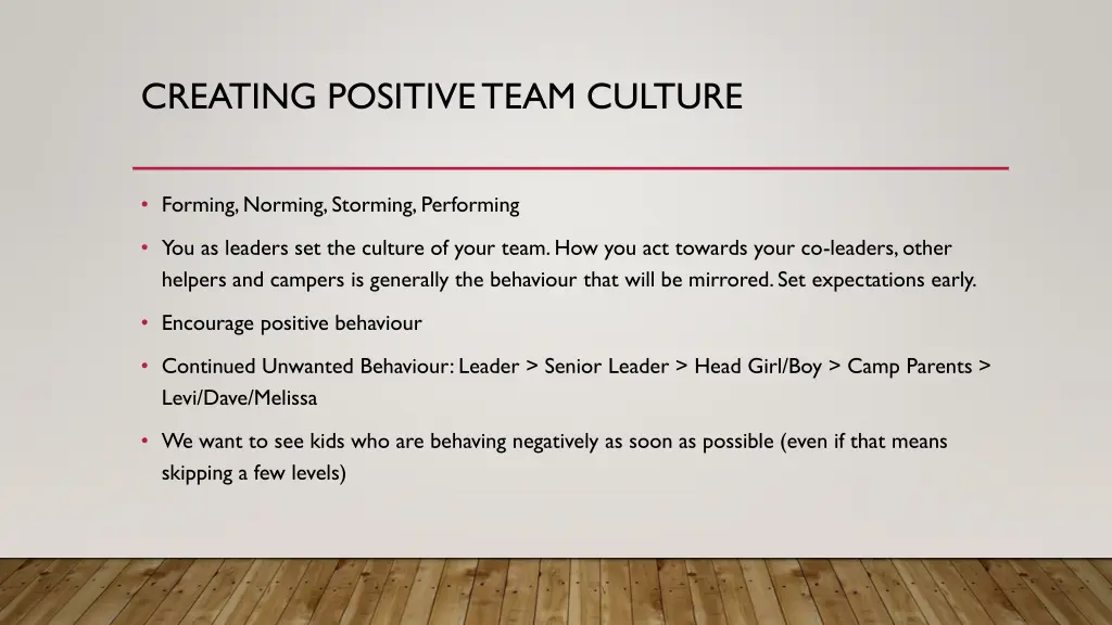 creating positive team culture