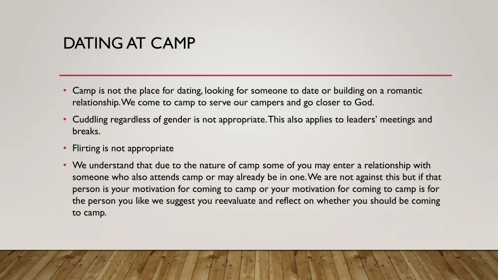 dating at camp