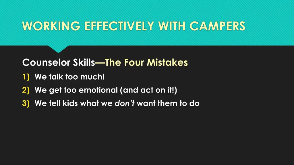 working effectively with campers 10