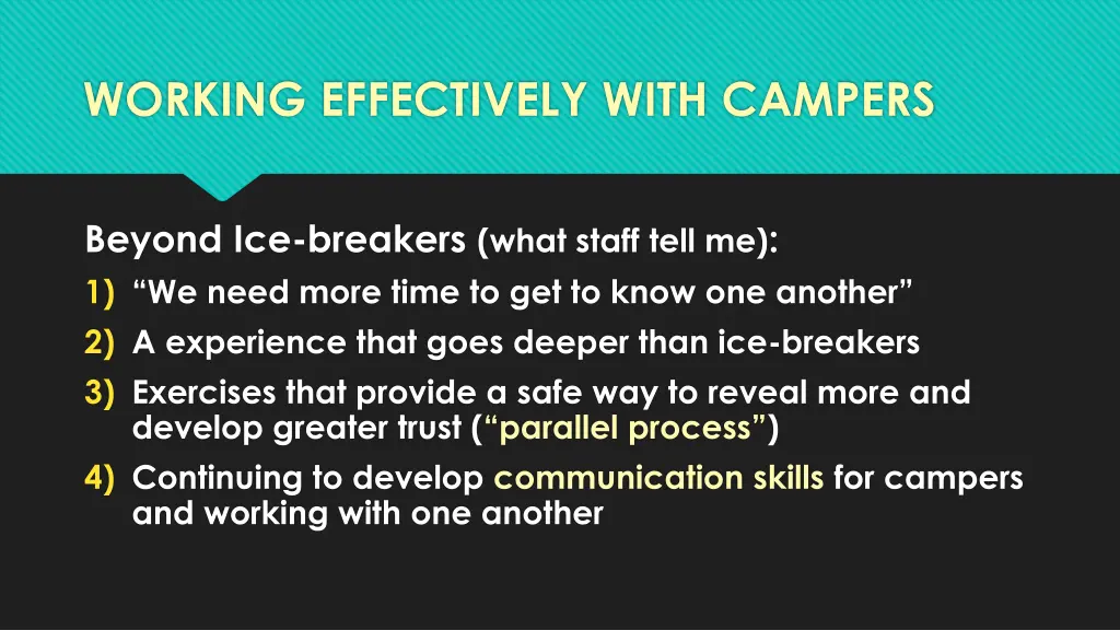 working effectively with campers 4